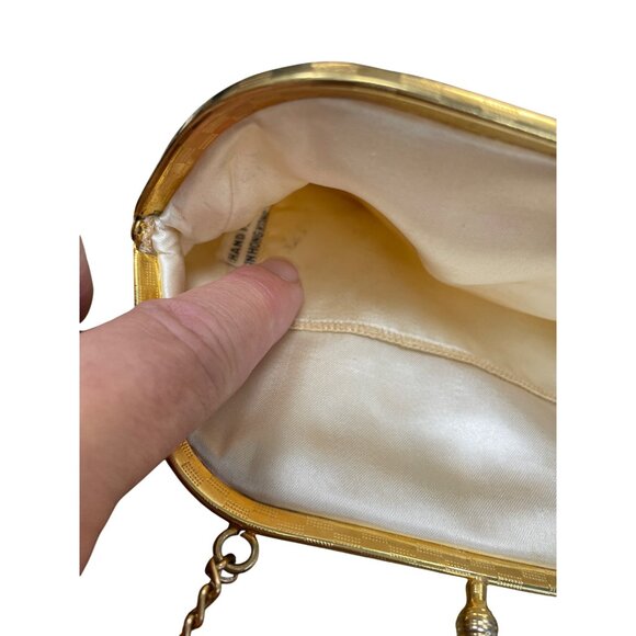 Vintage Honk Kong Pearl Flower Beaded Evening Clutch Purse SKU 9477 - Picture 12 of 15